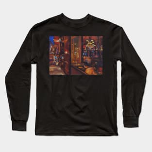 Cafe at Rue Lucien Sampaix, Paris Long Sleeve T-Shirt